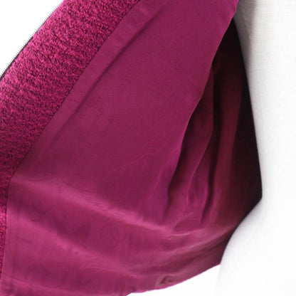 CHANEL P50305 Wool With Silk Lining Single-color Tweed Zip-up Collarless