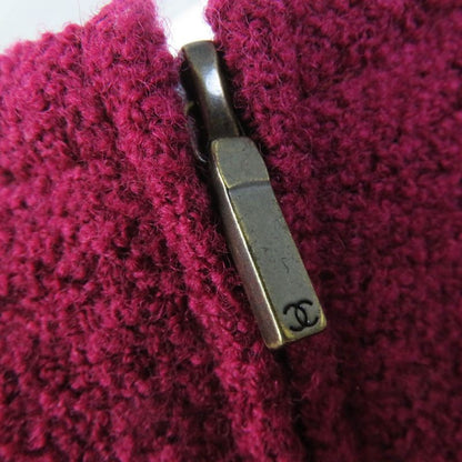 CHANEL P50305 Wool With Silk Lining Single-color Tweed Zip-up Collarless