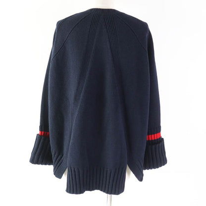 Celine 3C56 7257 Phoebe Philo Knit/chunky Over Knit Yak Wool Navy Red S Made