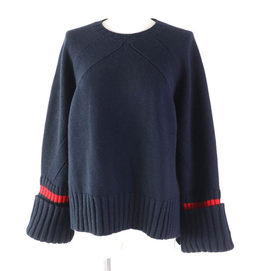 Celine 3C56 7257 Phoebe Philo Knit/chunky Over Knit Yak Wool Navy Red S Made