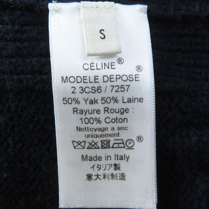 Celine 3C56 7257 Phoebe Philo Knit/chunky Over Knit Yak Wool Navy Red S Made