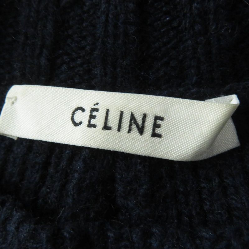 Celine 3C56 7257 Phoebe Philo Knit/chunky Over Knit Yak Wool Navy Red S Made