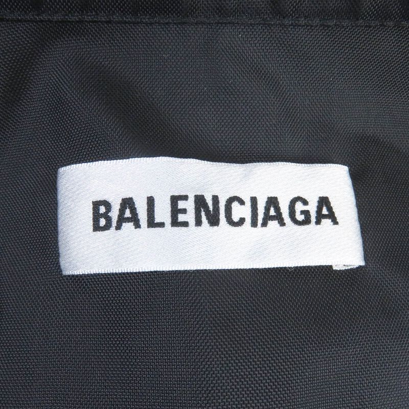 Balenciaga 19AW 529213 Logo-printed Denim Switch Oversized Poplin Shirt Blouson