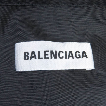 Balenciaga 19AW 529213 Logo-printed Denim Switch Oversized Poplin Shirt Blouson