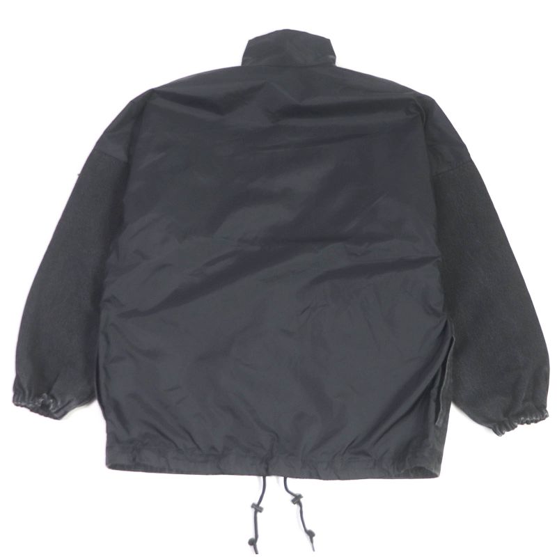 Balenciaga 19AW 529213 Logo-printed Denim Switch Oversized Poplin Shirt Blouson