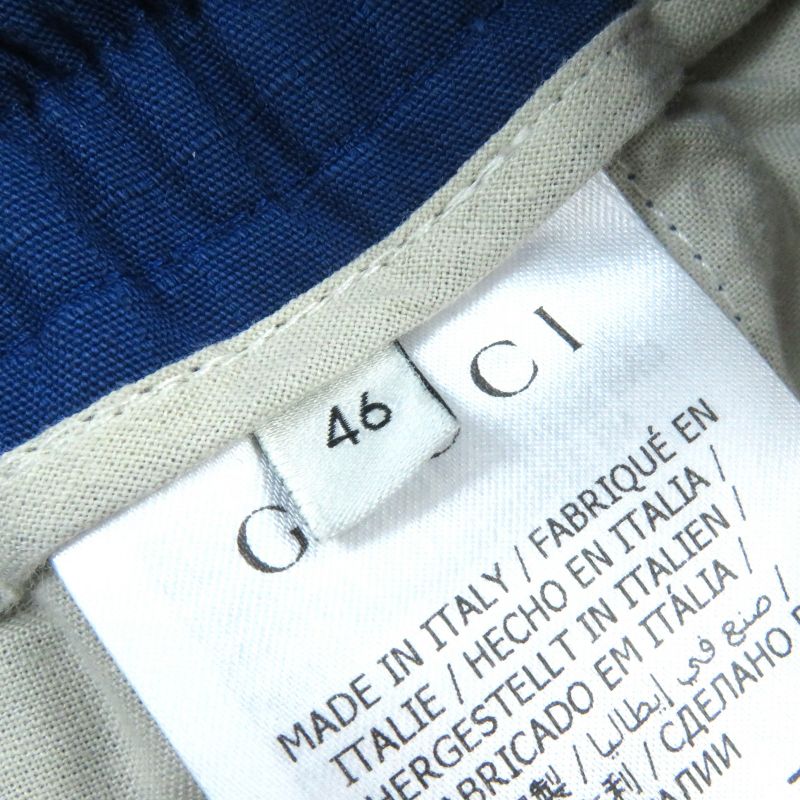 Gucci 625880 Cotton Logo Print Straight Long Easy Pants Blue 46 Made In Italy