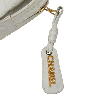 Chanel Triple Coco Mark Chain Shoulder Bag White Caviar Skin Ladies Chanel