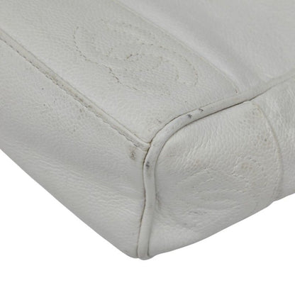 Chanel Triple Coco Mark Chain Shoulder Bag White Caviar Skin Ladies Chanel