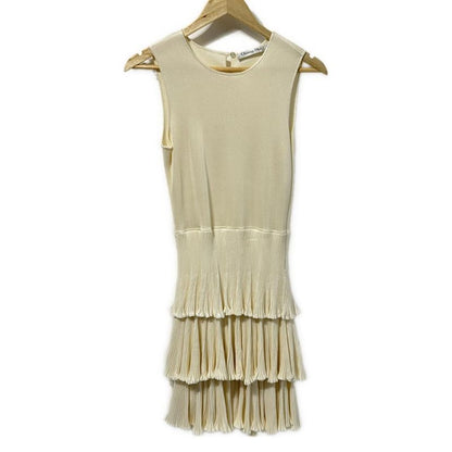 Dior/christian Dior Dress Size I42 M Women - Ivory Sleeveless/long/pleated
