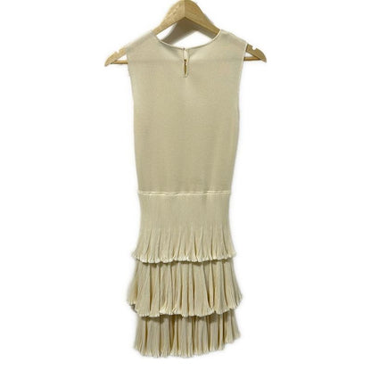 Dior/christian Dior Dress Size I42 M Women - Ivory Sleeveless/long/pleated
