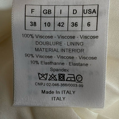 Dior/christian Dior Dress Size I42 M Women - Ivory Sleeveless/long/pleated