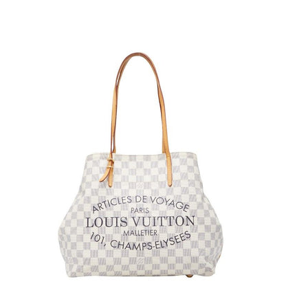 Louis Vuitton Damier Azure Cabas MM Handbag Tote Bag N41375 White PVC Leather