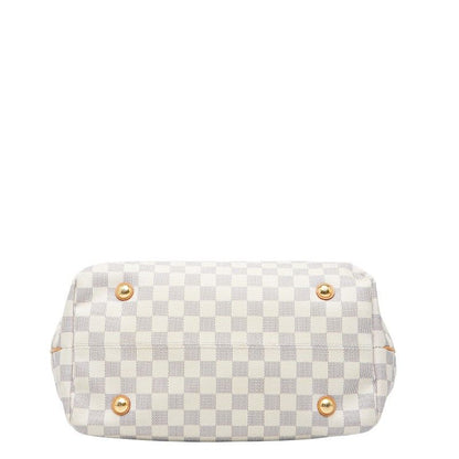 Louis Vuitton Damier Azure Cabas MM Handbag Tote Bag N41375 White PVC Leather