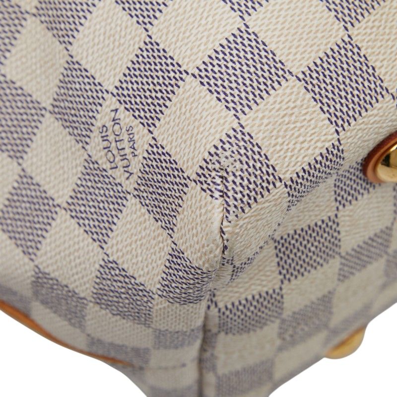 Louis Vuitton Damier Azure Cabas MM Handbag Tote Bag N41375 White PVC Leather