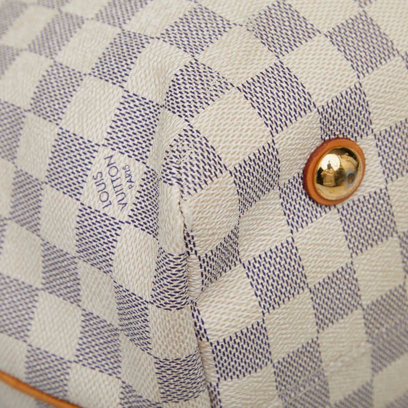 Louis Vuitton Damier Azure Cabas MM Handbag Tote Bag N41375 White PVC Leather