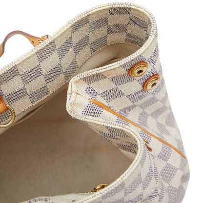 Louis Vuitton Damier Azure Cabas MM Handbag Tote Bag N41375 White PVC Leather