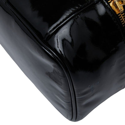 Chanel Coco Mark Vanity Bag Handbag Black Patent Leather Women Chanel