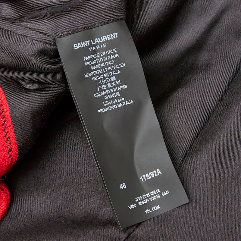 Saint Laurent Notched Lapel Stripe Tailored Jacket Size 46 660071 Red Black