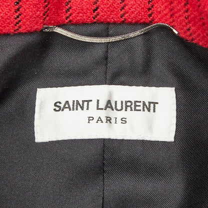 Saint Laurent Notched Lapel Stripe Tailored Jacket Size 46 660071 Red Black