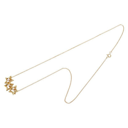 Tiffany & Co Triple Star 3P Diamond Pendant Necklace 18K Yellow Gold Yellow