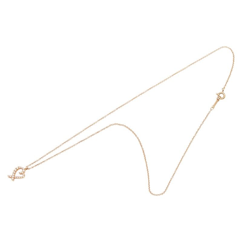 Tiffany & Co Loving Heart Pendant Necklace 18K Yellow Gold Yellow Gold Pink