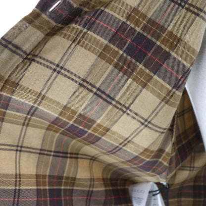 Gucci 20AW 641302 100% Cotton Checked Cut Off Sleeveless Shirt Brown 40 Made In