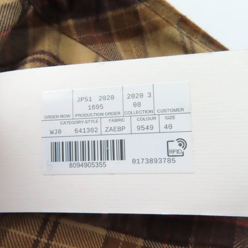 Gucci 20AW 641302 100% Cotton Checked Cut Off Sleeveless Shirt Brown 40 Made In