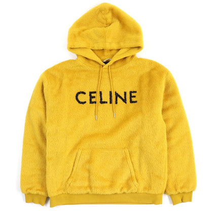 Celine 22AW 2y964925r Fuzzy Wool Loose Fit Hoodie Alpaca Blend Sequin Logo