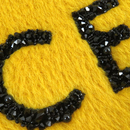 Celine 22AW 2y964925r Fuzzy Wool Loose Fit Hoodie Alpaca Blend Sequin Logo