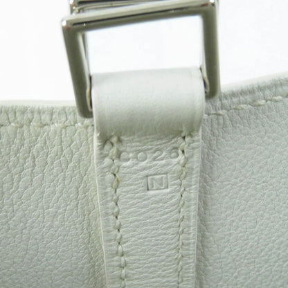 Hermes Picotin Lock Micro Silver Hardware Evercolor Handbag White N Engraved