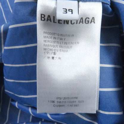 Balenciaga 2019 595214 Cotton Stripe Logo Allover Embroidery Oversized Long