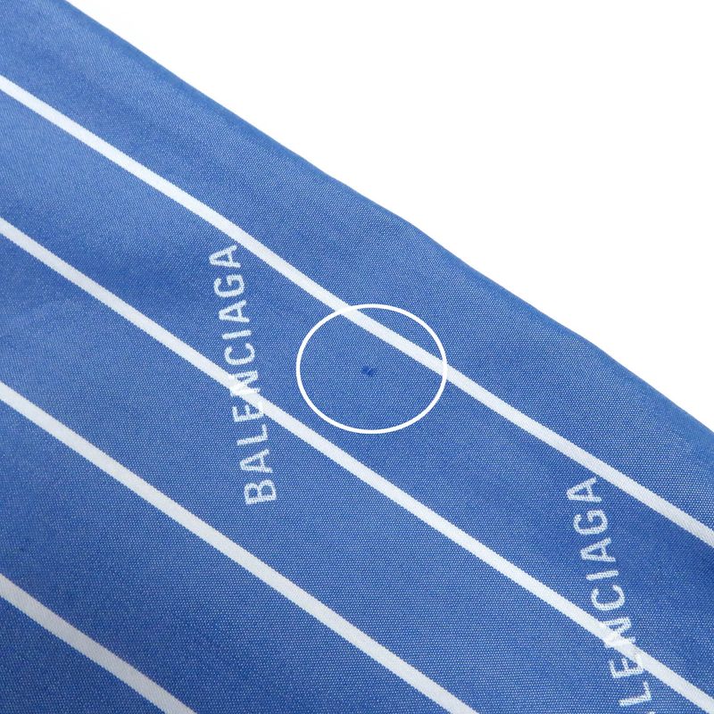 Balenciaga 2019 595214 Cotton Stripe Logo Allover Embroidery Oversized Long