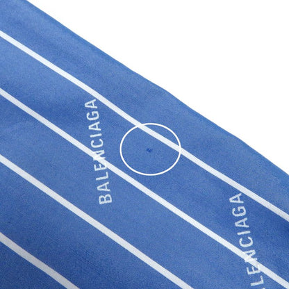 Balenciaga 2019 595214 Cotton Stripe Logo Allover Embroidery Oversized Long