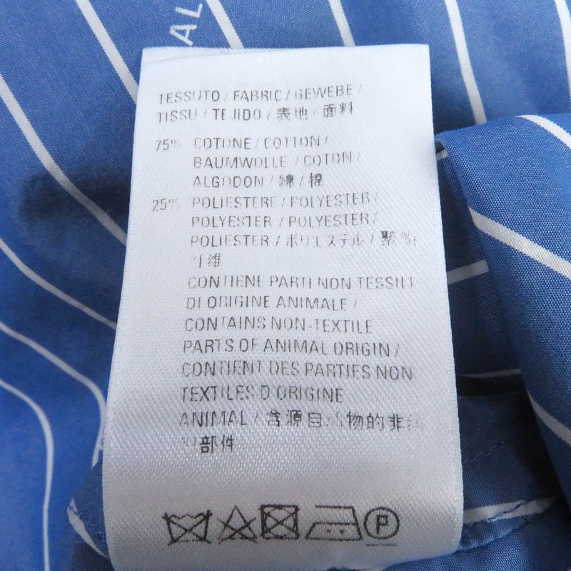 Balenciaga 2019 595214 Cotton Stripe Logo Allover Embroidery Oversized Long