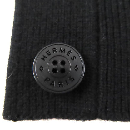 Hermes 2023 100% Wool With Serie Buttons H-pattern Knitting V-neck Oversilhouett