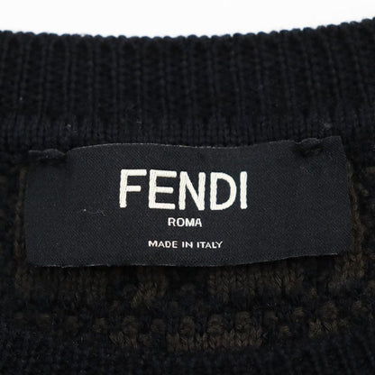Fendi 2022 Fzx034 AKFS Girocollo FF Detail KNIT Cashmere Blend Zucca Pattern/ff