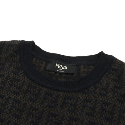 Fendi 2022 Fzx034 AKFS Girocollo FF Detail KNIT Cashmere Blend Zucca Pattern/ff