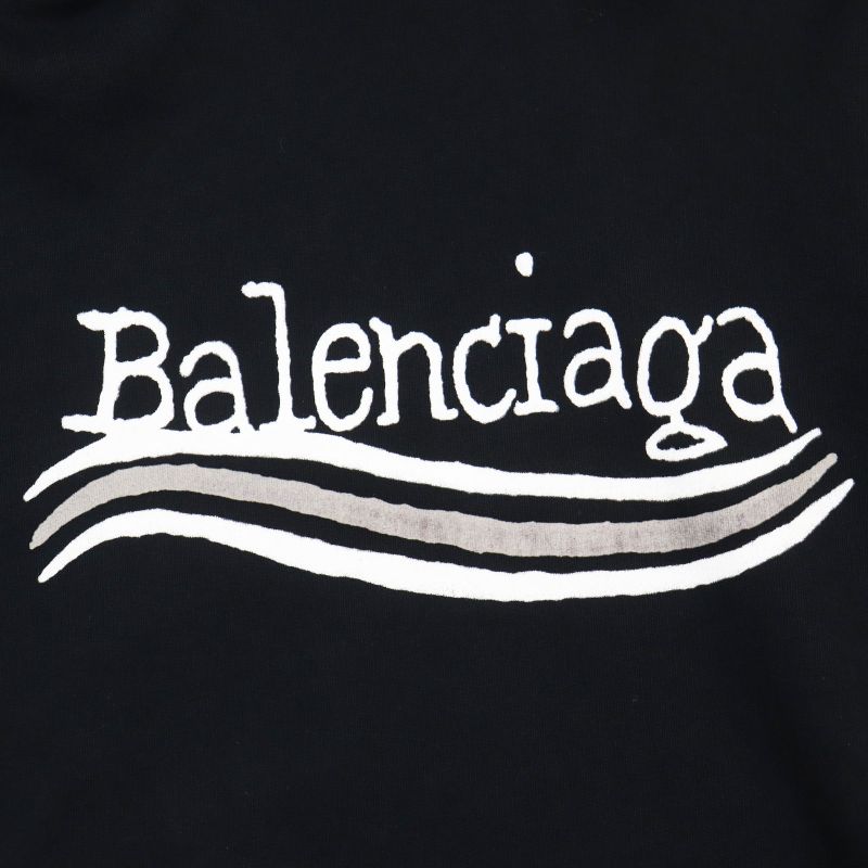 Balenciaga 23AW 739024 Damaged Logo Print Large Fit Hoodie Sweatshirt Hoodie
