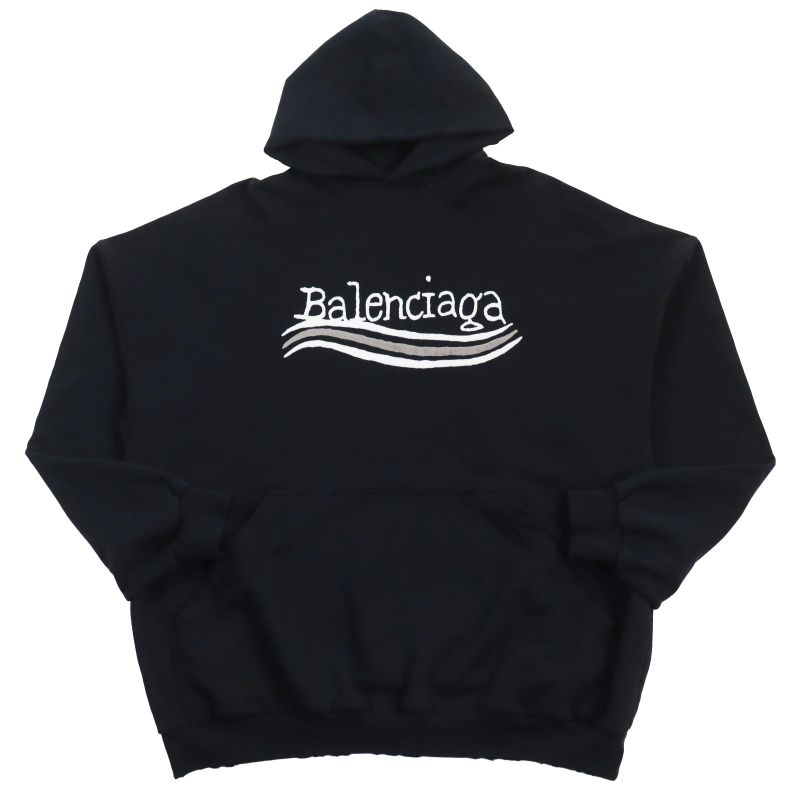 Balenciaga 23AW 739024 Damaged Logo Print Large Fit Hoodie Sweatshirt Hoodie
