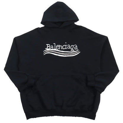Balenciaga 23AW 739024 Damaged Logo Print Large Fit Hoodie Sweatshirt Hoodie