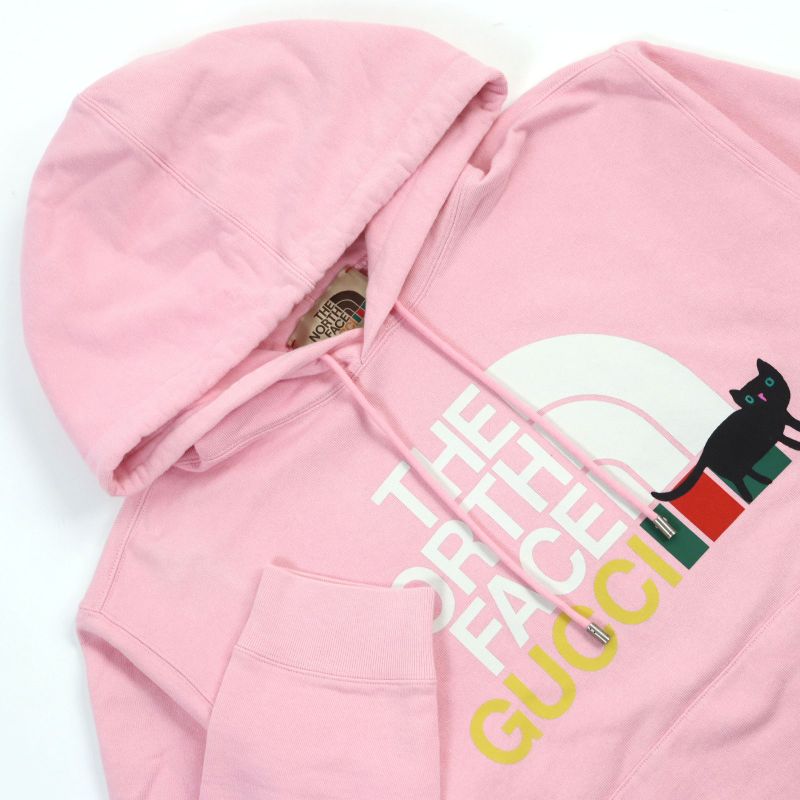 Gucci The North Face 626989 100% Cotton Logo Print Pullover Hoodie/hoodie Pink