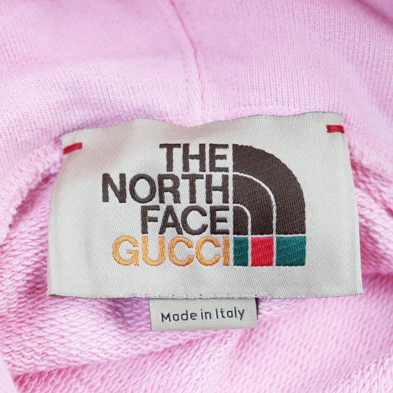 Gucci The North Face 626989 100% Cotton Logo Print Pullover Hoodie/hoodie Pink