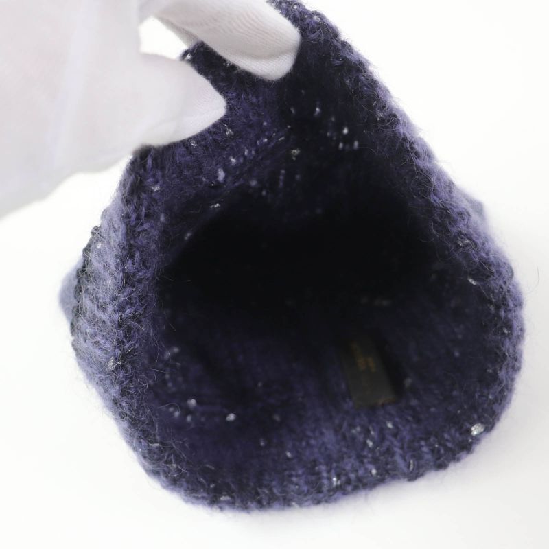 Louis Vuitton 2021 Mohair Blend LV Logo Knit Hat Knit Cap Hat Purple Color Made