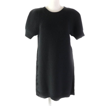 Louis Vuitton Graffiti Layered Design Short Sleeves Knit Dress Black S Made In