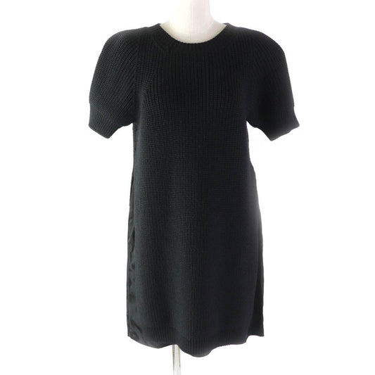 Louis Vuitton Graffiti Layered Design Short Sleeves Knit Dress Black S Made In