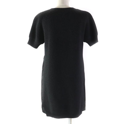 Louis Vuitton Graffiti Layered Design Short Sleeves Knit Dress Black S Made In
