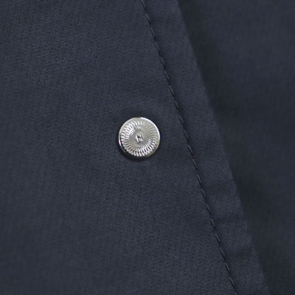 Hermes Silk Blend Silver Hardware H Logo Button Belted Zip-up Coat Navy 34