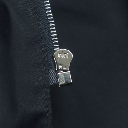 Hermes Silk Blend Silver Hardware H Logo Button Belted Zip-up Coat Navy 34