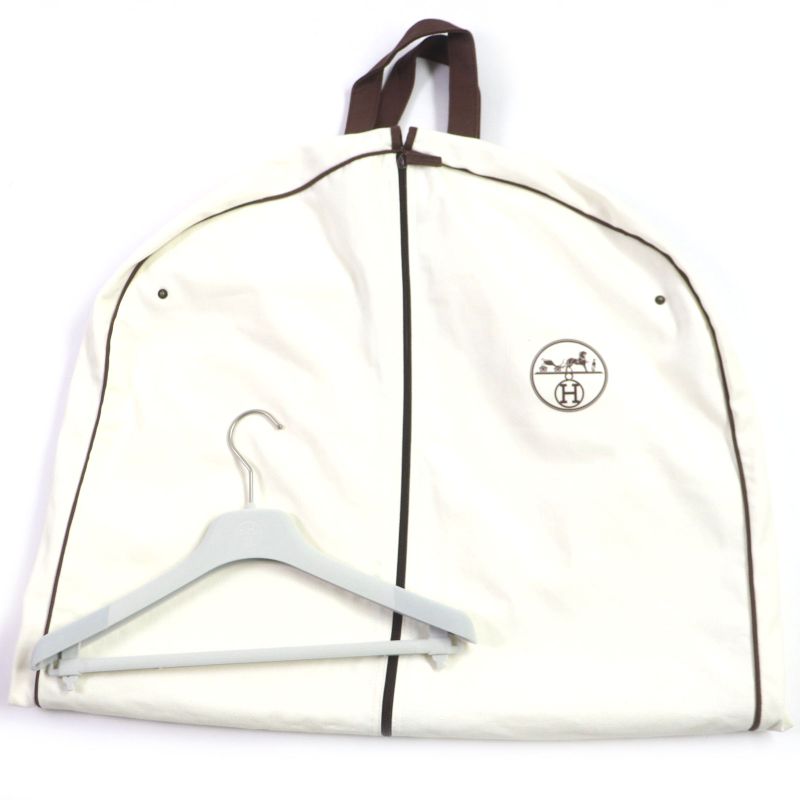 Hermes Silk Blend Silver Hardware H Logo Button Belted Zip-up Coat Navy 34