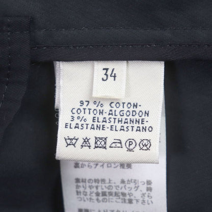 Hermes Silk Blend Silver Hardware H Logo Button Belted Zip-up Coat Navy 34